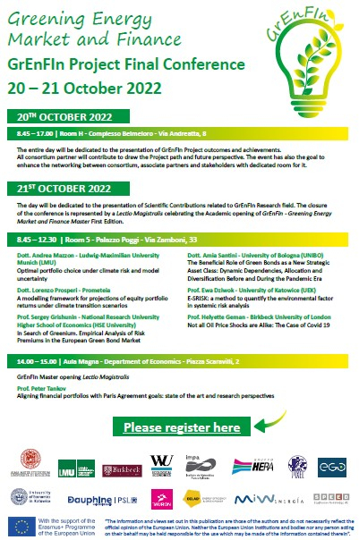 GrEnFIn Project Final Conference, 20 - 21 October 2022