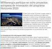 MIWenergía participa en ocho proyectos europeos de innovación del programa Horizonte 2020